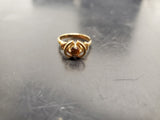 Women 14KT Gold Electro-Plate Tiger Eye Gemstone Diamond Cut Ring Jewelry Sz6