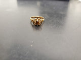 Women 14KT Gold Electro-Plate Tiger Eye Gemstone Diamond Cut Ring Jewelry Sz6