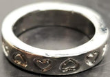 Vtg Women's Silver Band Ring Alternating Heart Pattern Jewelry Gift Sz 5.5 Nice