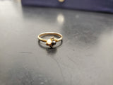 Womens 14KT Gold Electro-Plate Onyx Pearl Cubic Zirconia Gems Ring Jewelry Sz9.5