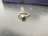 Womens 14KT Gold Electro-Plate Onyx Pearl Cubic Zirconia Gems Ring Jewelry Sz9.5
