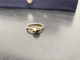 Womens 14KT Gold Electro-Plate Onyx Pearl Cubic Zirconia Gems Ring Jewelry Sz9.5