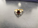 Women 14KT Gold Electro-Plate Ornate Red Ruby Gemstone Ring Jewelry Sz9.5 Beauty