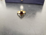 Women 14KT Gold Electro-Plate Ornate Red Ruby Gemstone Ring Jewelry Sz9.5 Beauty