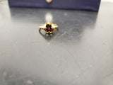 Women 14KT Gold Electro-Plate Ornate Red Ruby Gemstone Ring Jewelry Sz9.5 Beauty