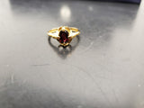 Women 14KT Gold Electro-Plate Ornate Red Ruby Gemstone Ring Jewelry Sz9.5 Beauty