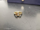 Women 14KT Gold Electro-Plate All Seeing Eye Cubic Zirconia Gem Ring Jewelry Sz6
