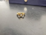 Women 14KT Gold Electro-Plate All Seeing Eye Cubic Zirconia Gem Ring Jewelry Sz6