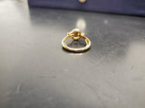 Women 14KT Gold Electro-Plate All Seeing Eye Cubic Zirconia Gem Ring Jewelry Sz6