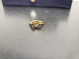 Women 14KT Gold Electro-Plate All Seeing Eye Cubic Zirconia Gem Ring Jewelry Sz6