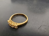 Women 14KT Gold Electro-Plate 4 Stone Cubic Zirconia Gems Ring Jewelry Sz9 Class