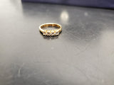 Women 14KT Gold Electro-Plate 4 Stone Cubic Zirconia Gems Ring Jewelry Sz9 Class