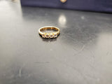 Women 14KT Gold Electro-Plate 4 Stone Cubic Zirconia Gems Ring Jewelry Sz9 Class