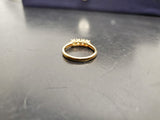 Women 14KT Gold Electro-Plate 4 Stone Cubic Zirconia Gems Ring Jewelry Sz9 Class