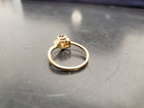 Womens 14KT Gold Electro-Plate Red Ruby Heart Cubic Zirconia Ring Jewelry Sz9 VF