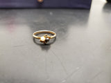 Womens 14KT Gold Electro-Plate Onyx Pearl Cubic Zirconia Gems Ring Jewelry Sz9.5