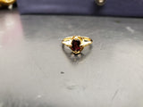 Women 14KT Gold Electro-Plate Ornate Red Ruby Gemstone Ring Jewelry Sz9.5 Beauty