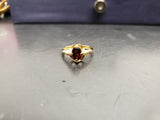 Women 14KT Gold Electro-Plate Ornate Red Ruby Gemstone Ring Jewelry Sz9.5 Beauty
