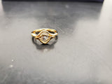 Women 14KT Gold Electro-Plate All Seeing Eye Cubic Zirconia Gem Ring Jewelry Sz6