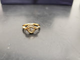 Women 14KT Gold Electro-Plate All Seeing Eye Cubic Zirconia Gem Ring Jewelry Sz6