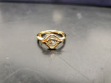 Women 14KT Gold Electro-Plate All Seeing Eye Cubic Zirconia Gem Ring Jewelry Sz6