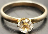 Vtg Women 14KT Gold Electro-Plate Large Cubic Zirconia Gem Ring Jewelry Sz7.5