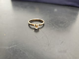 Vtg Women 14KT Gold Electro-Plate Large Cubic Zirconia Gem Ring Jewelry Sz7.5