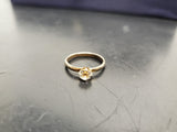 Vtg Women 14KT Gold Electro-Plate Large Cubic Zirconia Gem Ring Jewelry Sz7.5