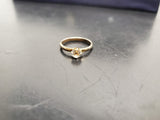 Vtg Women 14KT Gold Electro-Plate Large Cubic Zirconia Gem Ring Jewelry Sz7.5