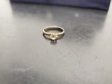 Vtg Women 14KT Gold Electro-Plate Large Cubic Zirconia Gem Ring Jewelry Sz7.5