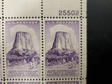 Vtg '56 50th Anniv. Devils Tower Nat'l Monument 3 Cent USPS Postage Stamp Sheet