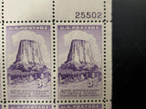 Vtg '56 50th Anniv. Devils Tower Nat'l Monument 3 Cent USPS Postage Stamp Sheet