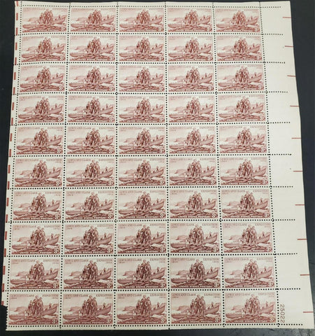 Vtg 1954 Lewis & Clark Expedition 3 Cent USPS Postage Stamp Sheet 50 Total MNH