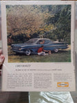 Vtg Advertisements Chevrolet Impala 2Door Sport Coupe Cadillac Goldn Anniversary