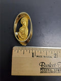 Vtg Mary Gold Pearl Brooch Classy Religion Christianity Present Gift Pin-On