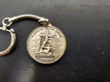 Vtg Jesus Mary Joseph Pray For Us Sorrowful Mother Shrine Keychain Beautiful VF