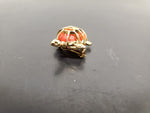 Vtg Faux Ruby Gold Emerald Turtle/Tortoise Brooch Pin On Lapel Collectible Neat