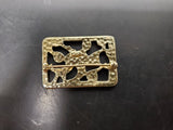 Vtg Gold Brooch Adorned W/Emerald Sapphire Ruby Topaz Gems Pin On Collectible VF