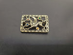 Vtg Gold Brooch Adorned W/Emerald Sapphire Ruby Topaz Gems Pin On Collectible VF