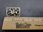 Vtg Gold Brooch Adorned W/Emerald Sapphire Ruby Topaz Gems Pin On Collectible VF