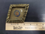 Vtg Set of 4 Stackable Gold Ornate Design Emblem Ash Trays Collectible Unique