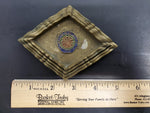 Vtg Set of 4 Stackable Gold Ornate Design Emblem Ash Trays Collectible Unique
