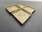 Vtg Set of 4 Stackable Gold Ornate Design Emblem Ash Trays Collectible Unique
