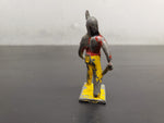 Vtg Unmarked Metal Toy Figurine Warrior W/Chest Plate Holding Sword Collectible