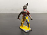 Vtg Unmarked Metal Toy Figurine Warrior W/Chest Plate Holding Sword Collectible