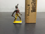 Vtg Unmarked Metal Toy Figurine Warrior W/Chest Plate Holding Sword Collectible