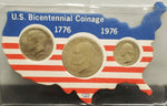 Vtg '76 US Bicentennial Coinage 1776-1976 Quarter Half $1 JFK Eisenhower Coins