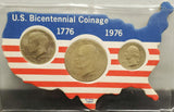 Vtg '76 US Bicentennial Coinage 1776-1976 Quarter Half $1 JFK Eisenhower Coins