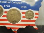 Vtg '76 US Bicentennial Coinage 1776-1976 Quarter Half $1 JFK Eisenhower Coins