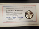 Vtg '71 Postmasters America Commemorative Issue Coin #2 W/Cert Auth Ster Silver